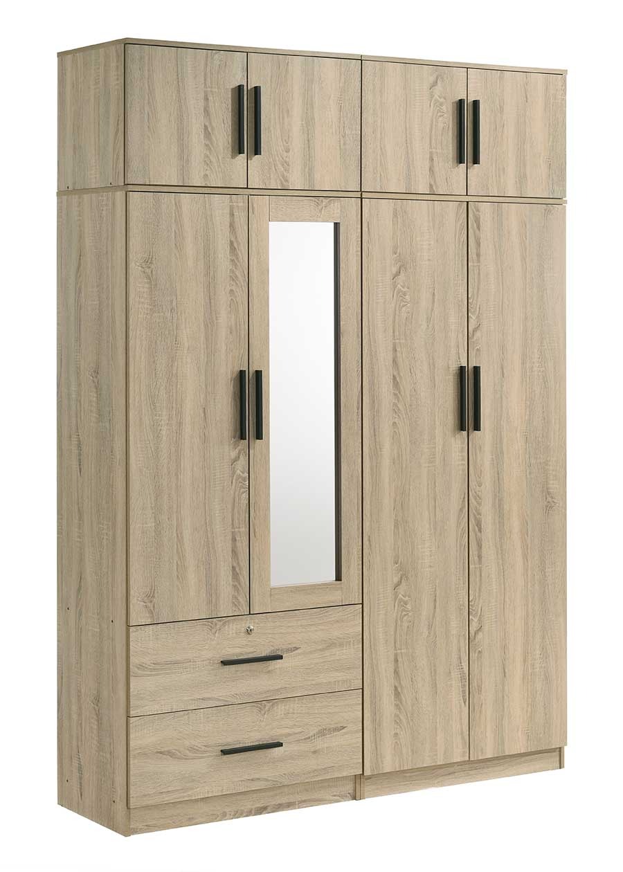 Lucas 4 Door with Drawer and Mirror Wardrobe