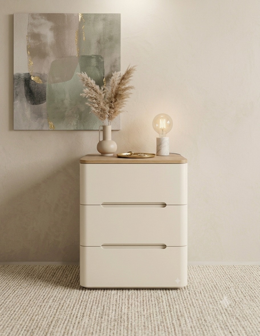 Aspen 3 Drawer Bedside Table 