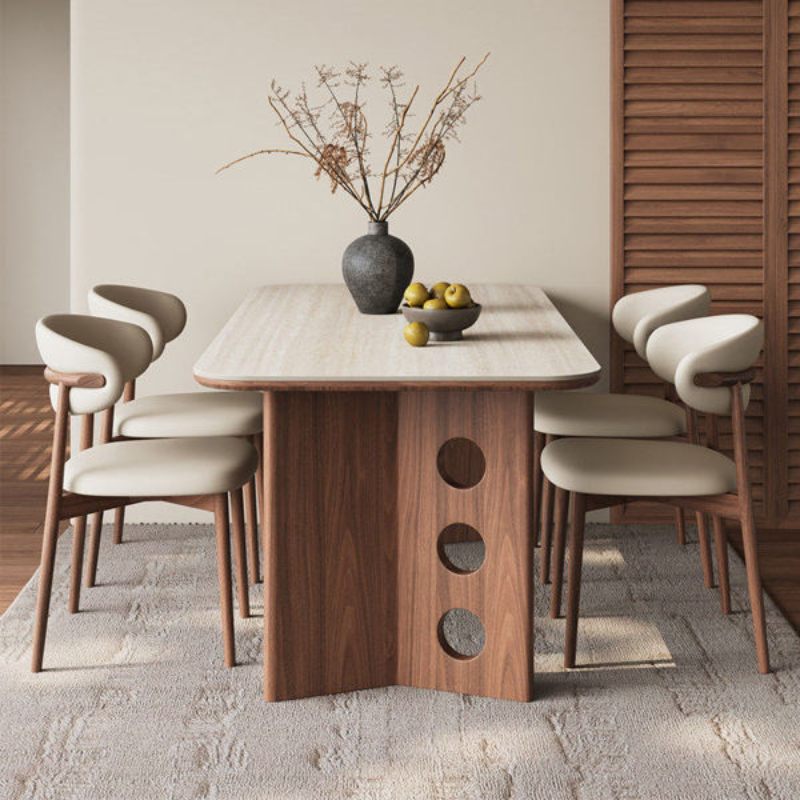 Xavi Travertine Dining Table