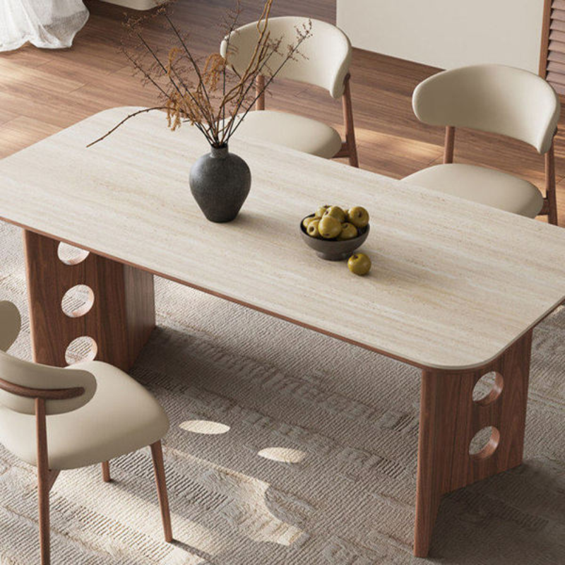 Xavi Travertine Dining Table