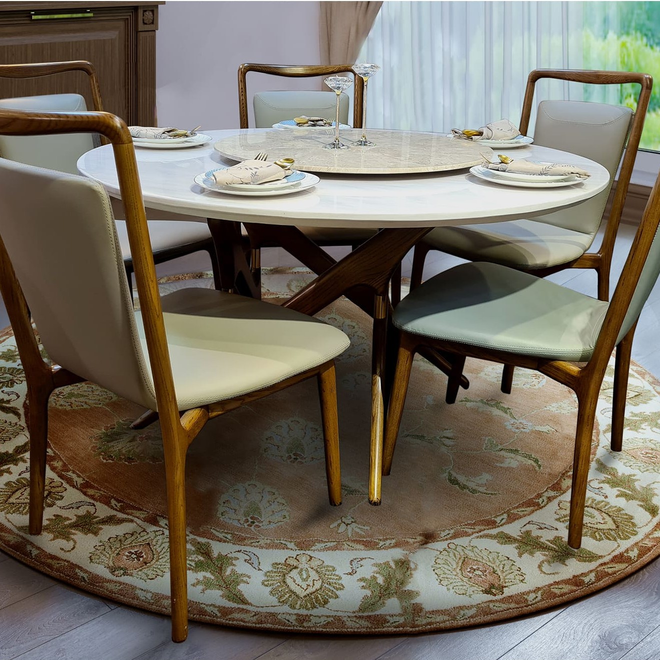 Zannotta Cultured Marble Venus White Dining Table