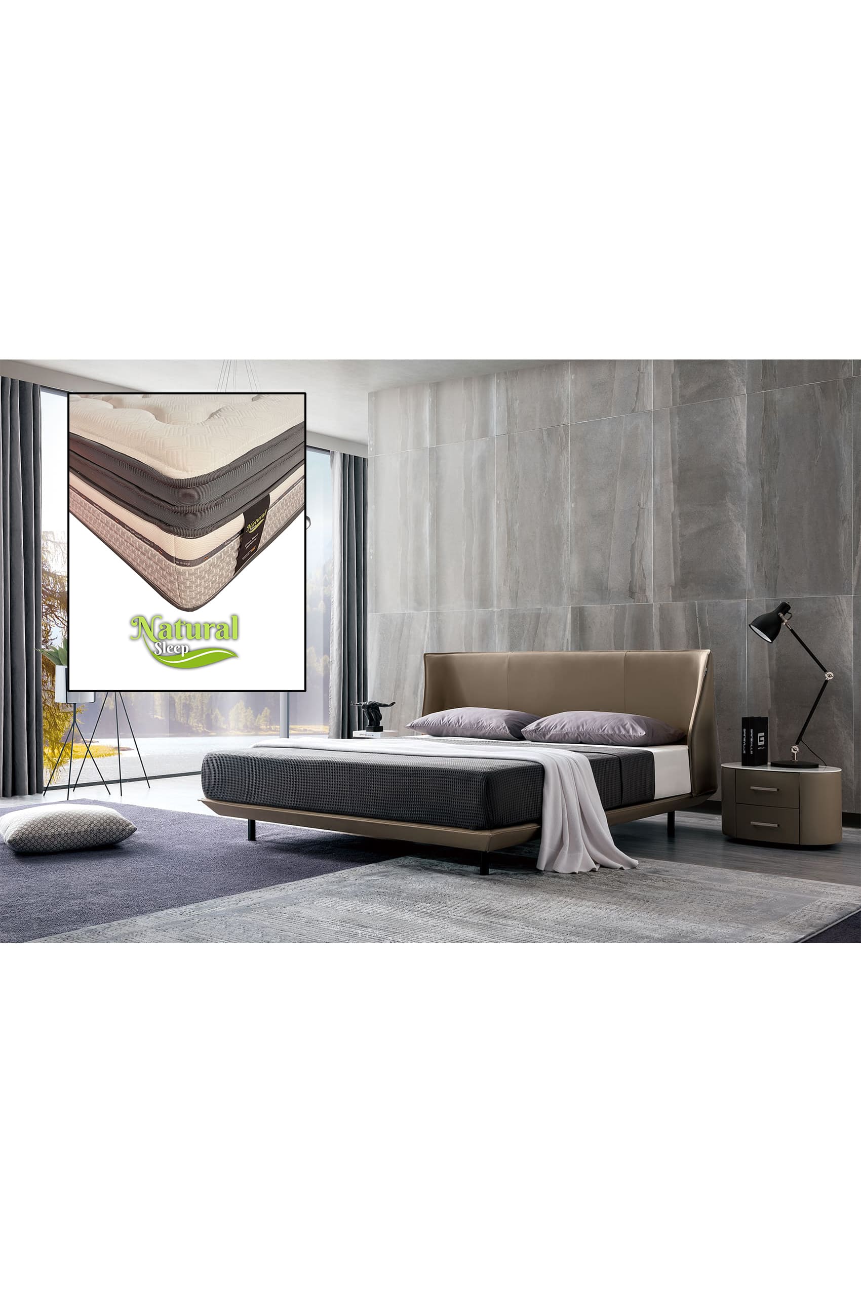 Zolano Designer Bed Frame + Natural Sleep Green Forest
