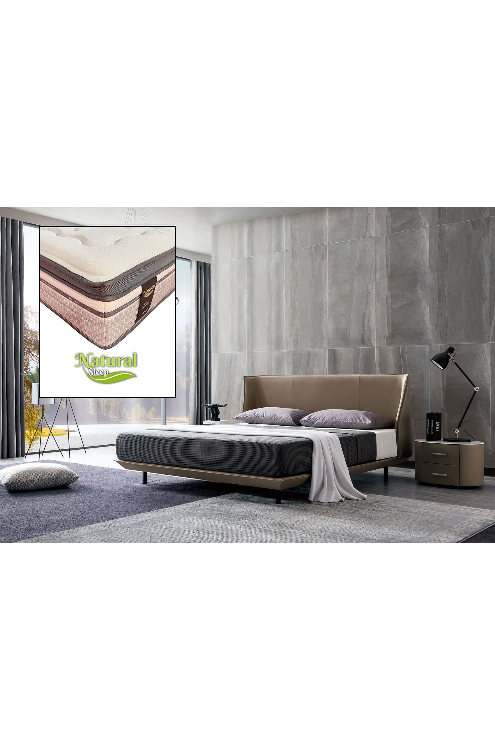 Zolano Designer Bed Frame + Natural Sleep Verdant