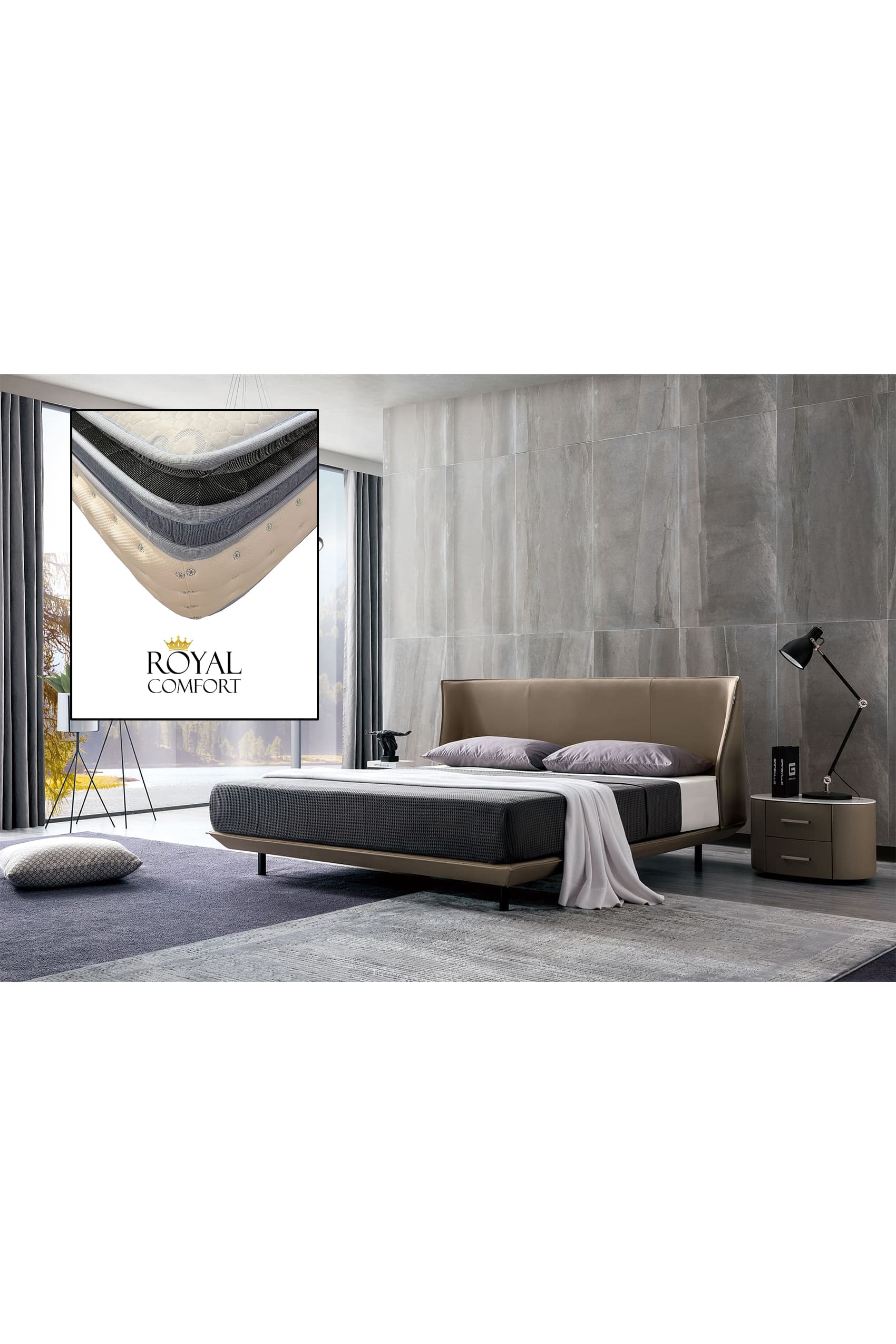 Zolano Designer Bed Frame + Royal Comfort Pillow Top Mattress