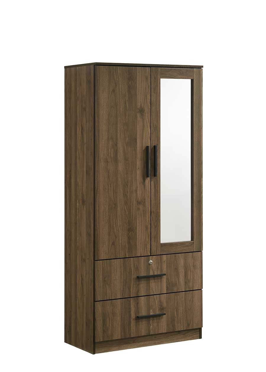 Lucas 2 Door with Drawer and Mirror Wardrobe