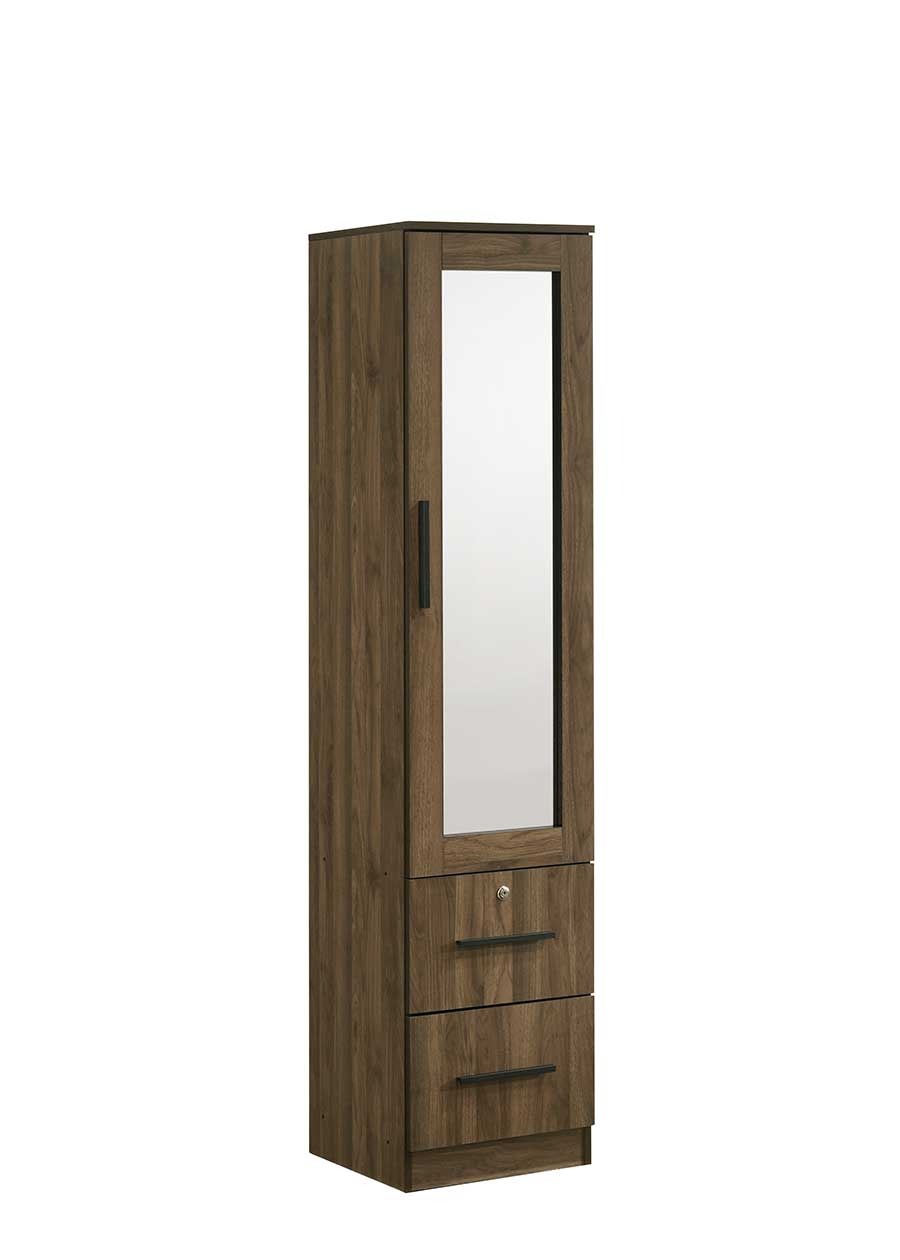Lucas 1 Door with Drawer and Mirror Wardrobe