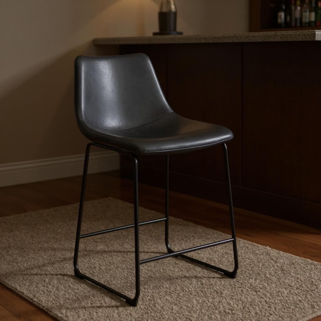 Barton Leather Bar Chair