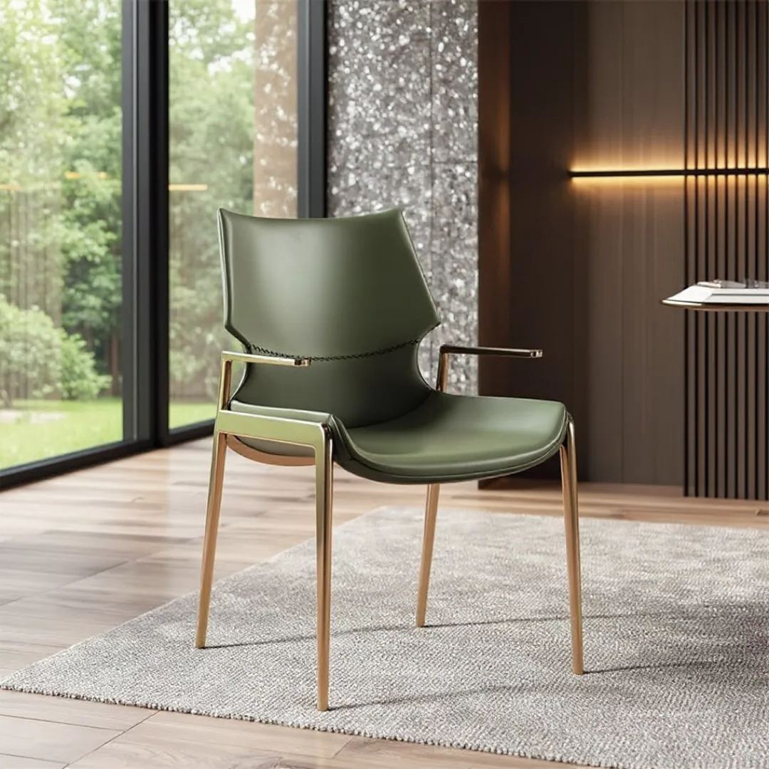 Alimena Rose Gold Arm Dining Chair