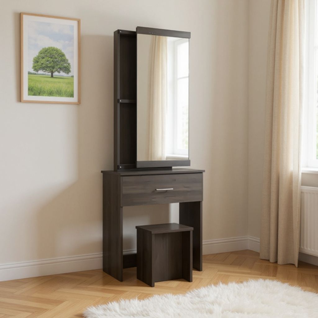 Jacob Walnut 1 Drawer Dressing Table