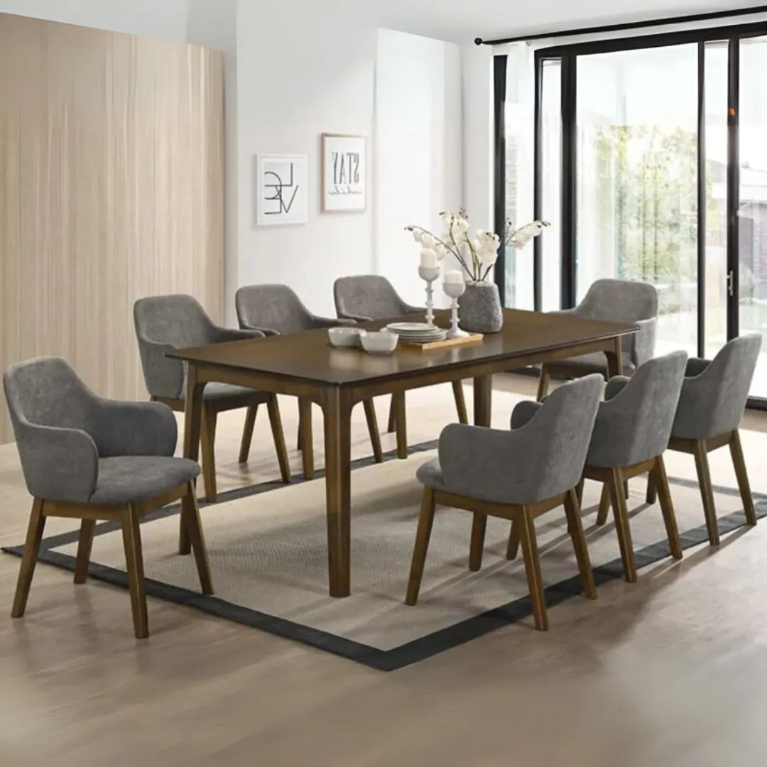 Mitoyo Walnut 1+6 Wooden Dining Set (Yabu)
