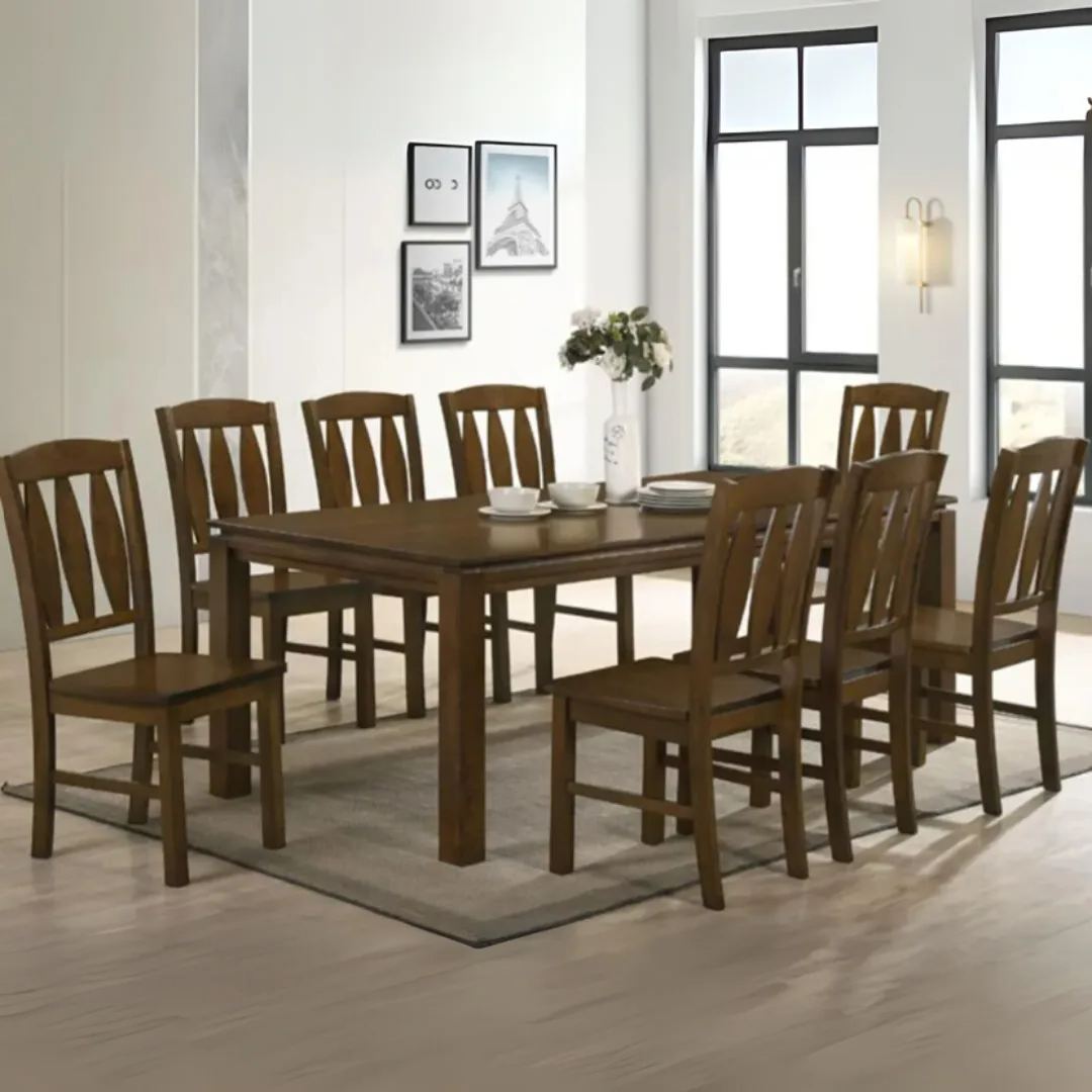 Nayoro Walnut 1+6 Wooden Dining Set (Hida)