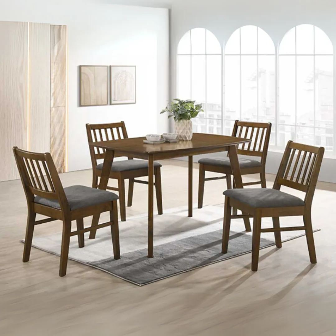 Takizawa Walnut 1+4 Wooden Dining Set (Suzu)