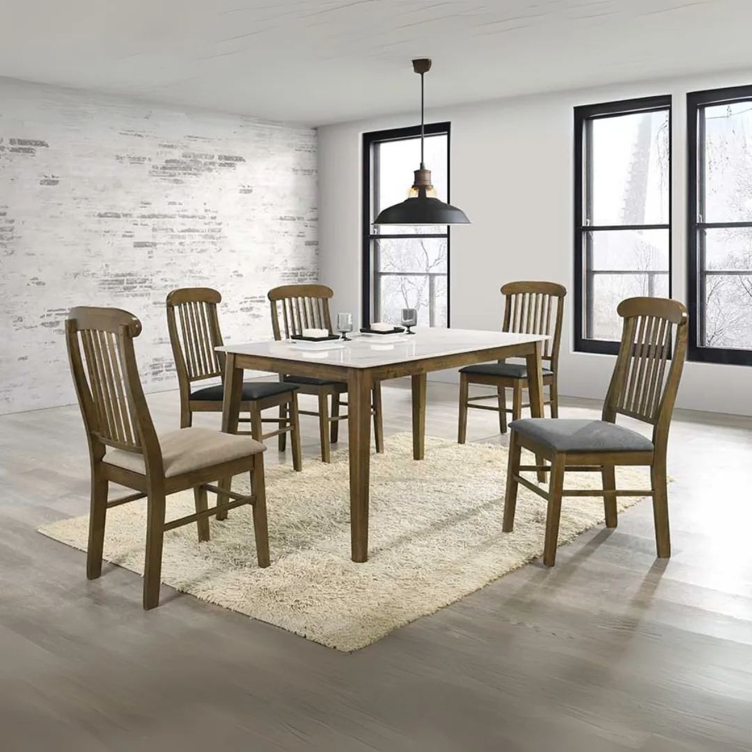 Elicona 1.4m Dining Table + 6 Monzo Dining Chairs