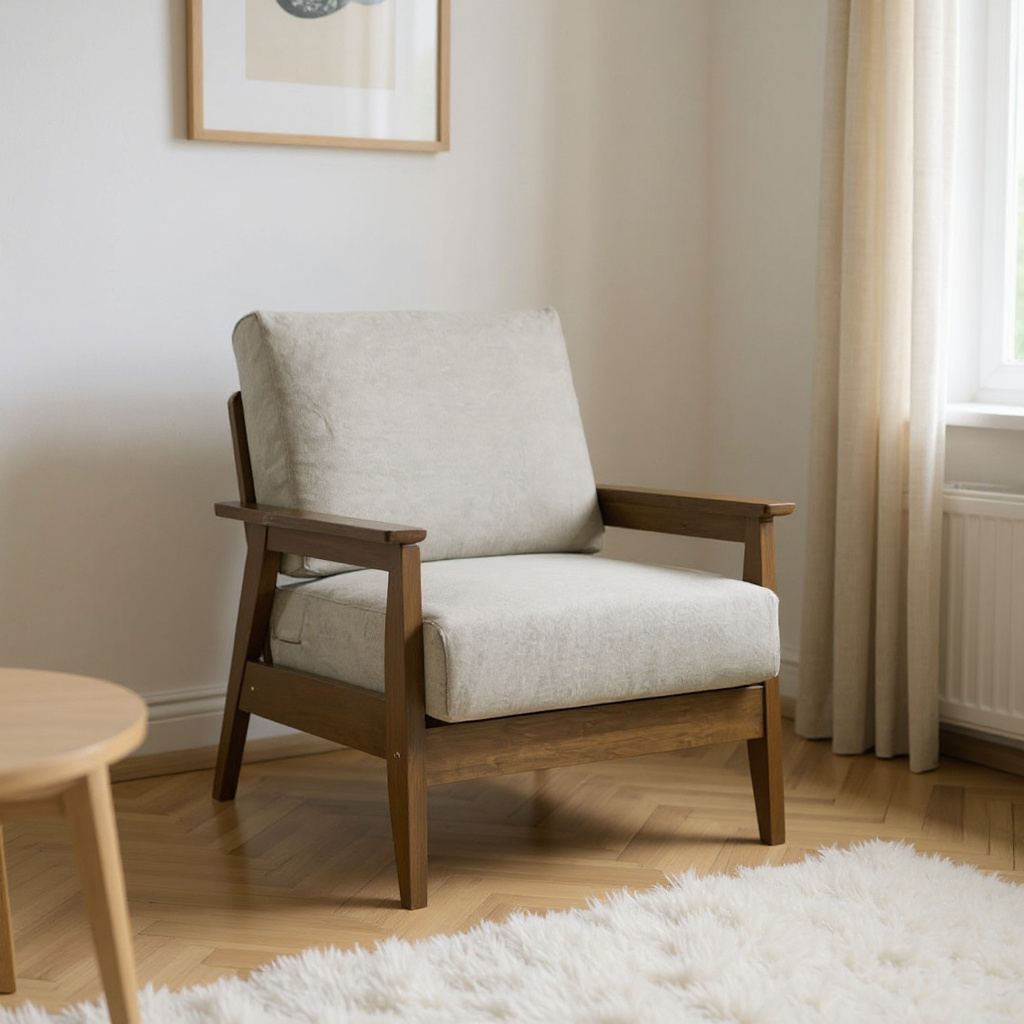 Orsaia Walnut 1 Seater Sofa