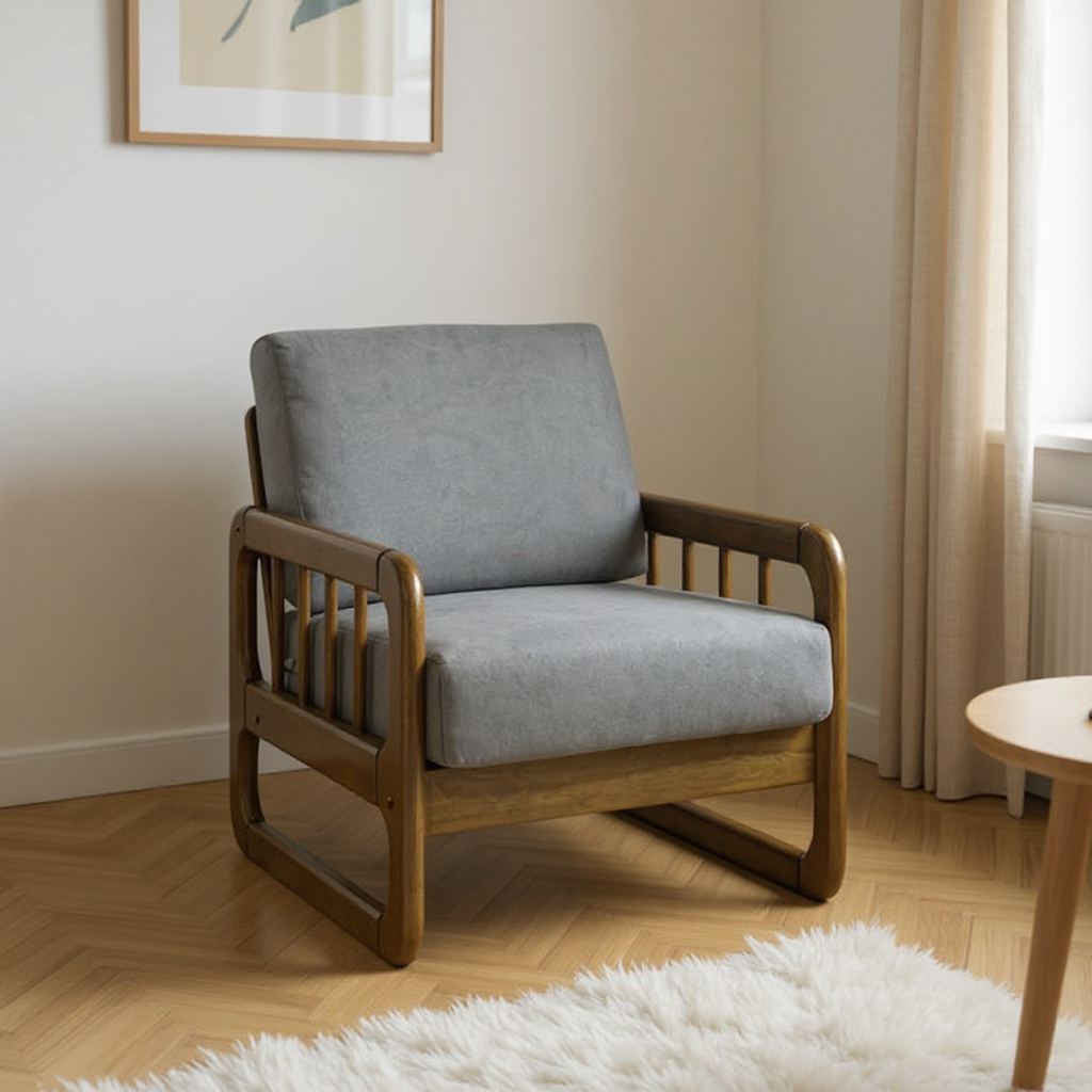 Verzate Walnut 1 Seater Sofa