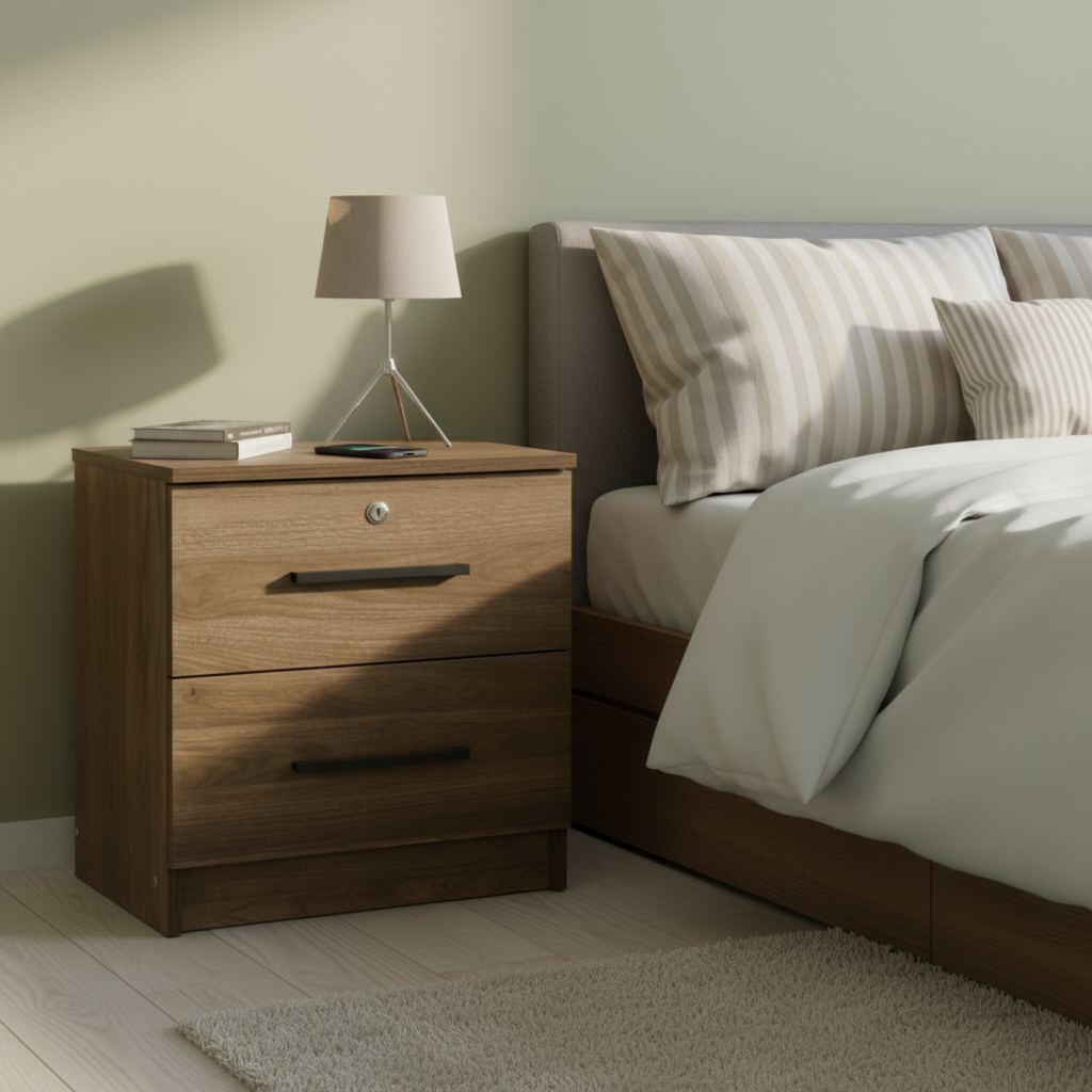 Lucas Bedside Table (Columbia Nut)