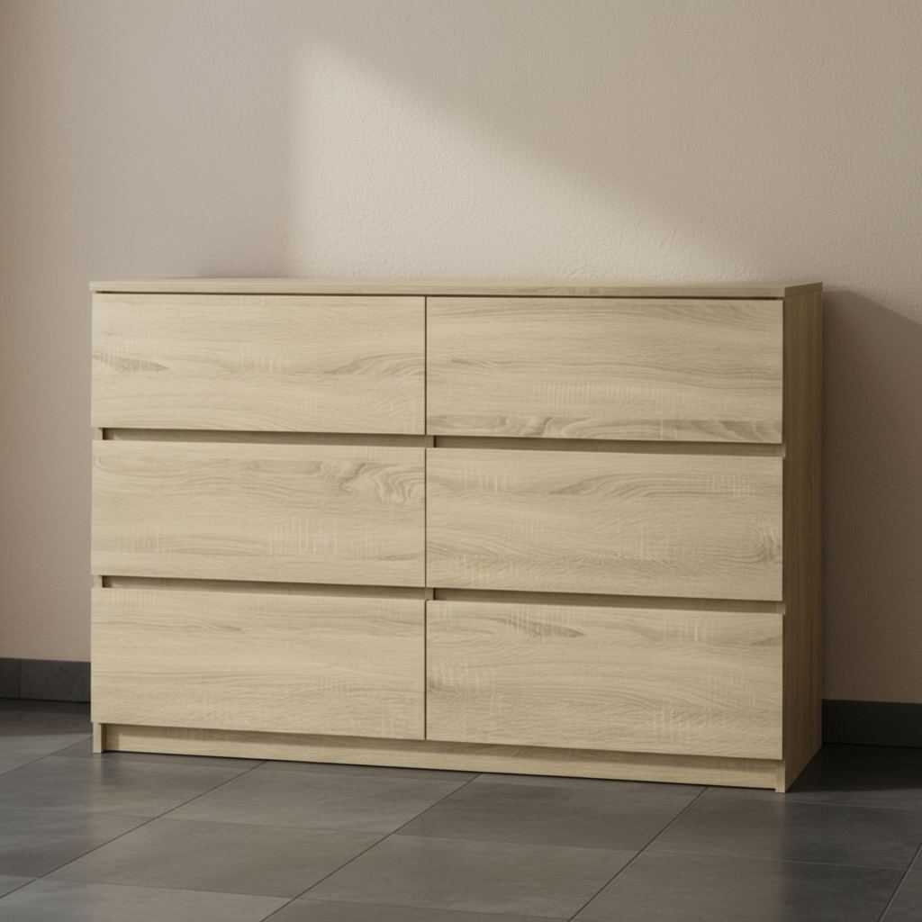 Lucas 6 Drawer Cabinet (Sonoma Oak)
