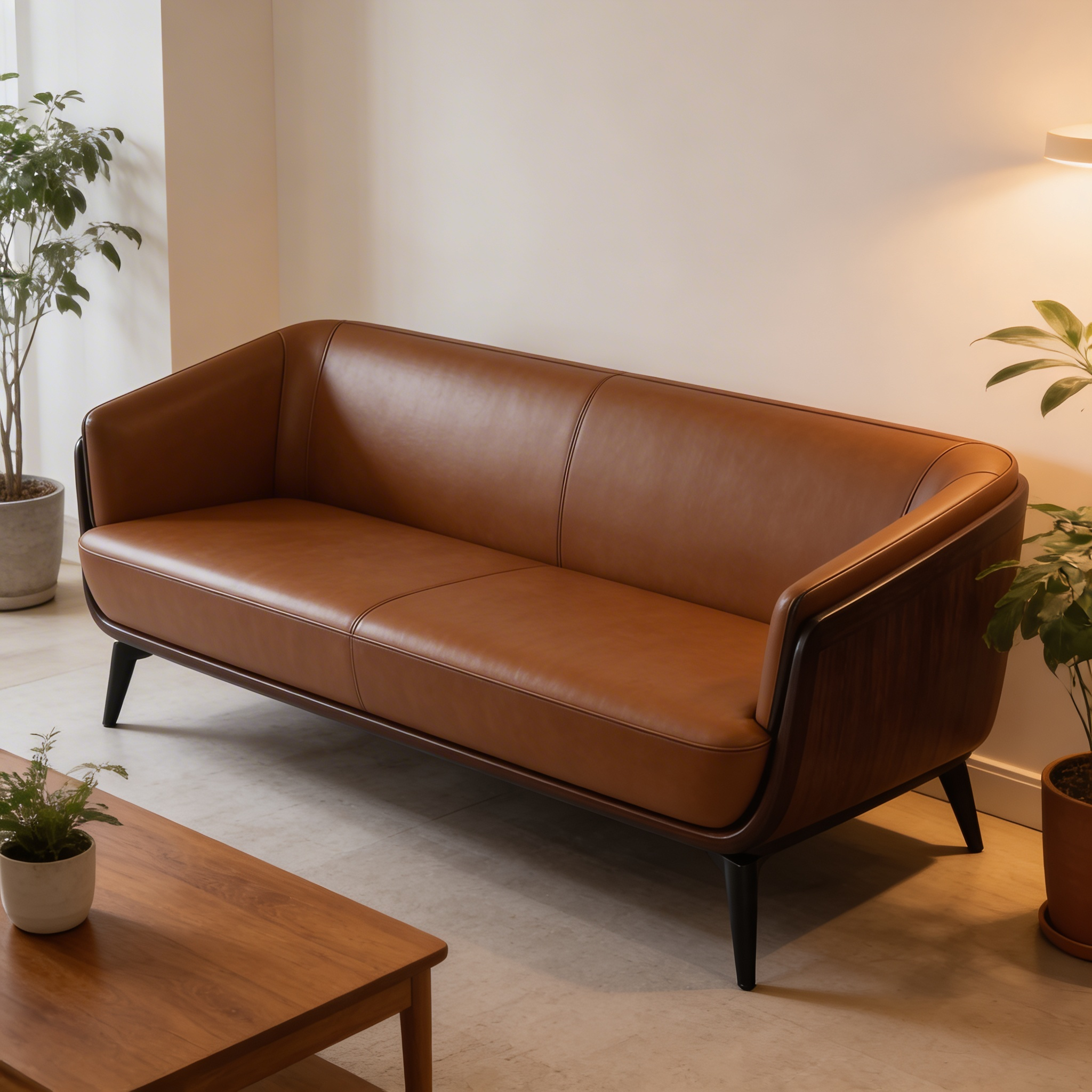 Orlando Leather Two Tone Sofa
