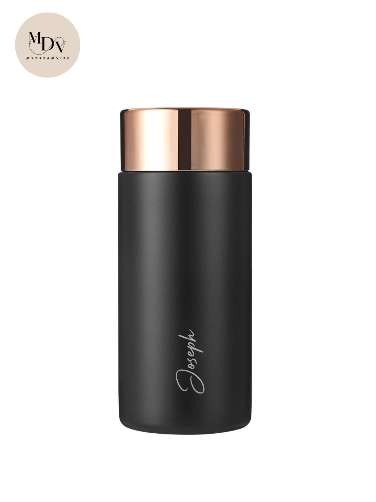 200ml Double Wall Stainless Steel Flask with Strainer  - BLACK