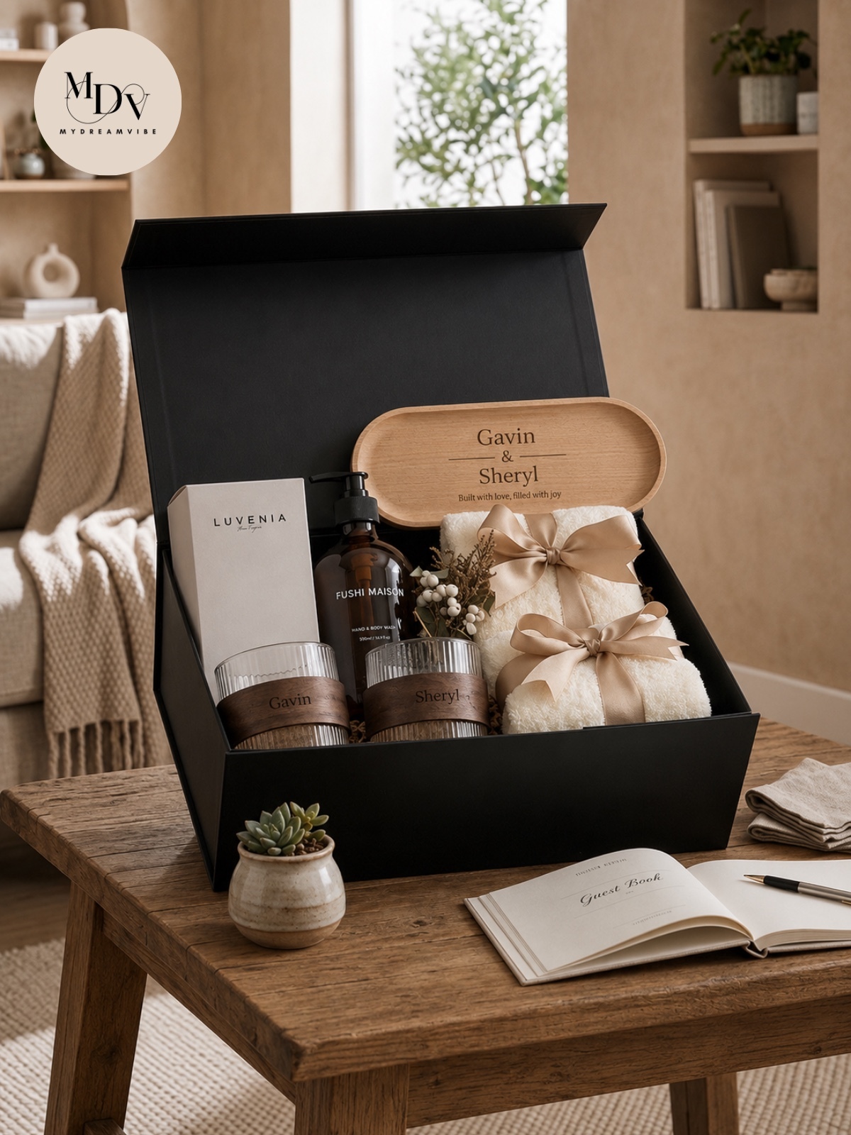 The Welcome Home Luxe Set – Personalised Housewarming Gift (FREE FIXED DATE DELIVERY)