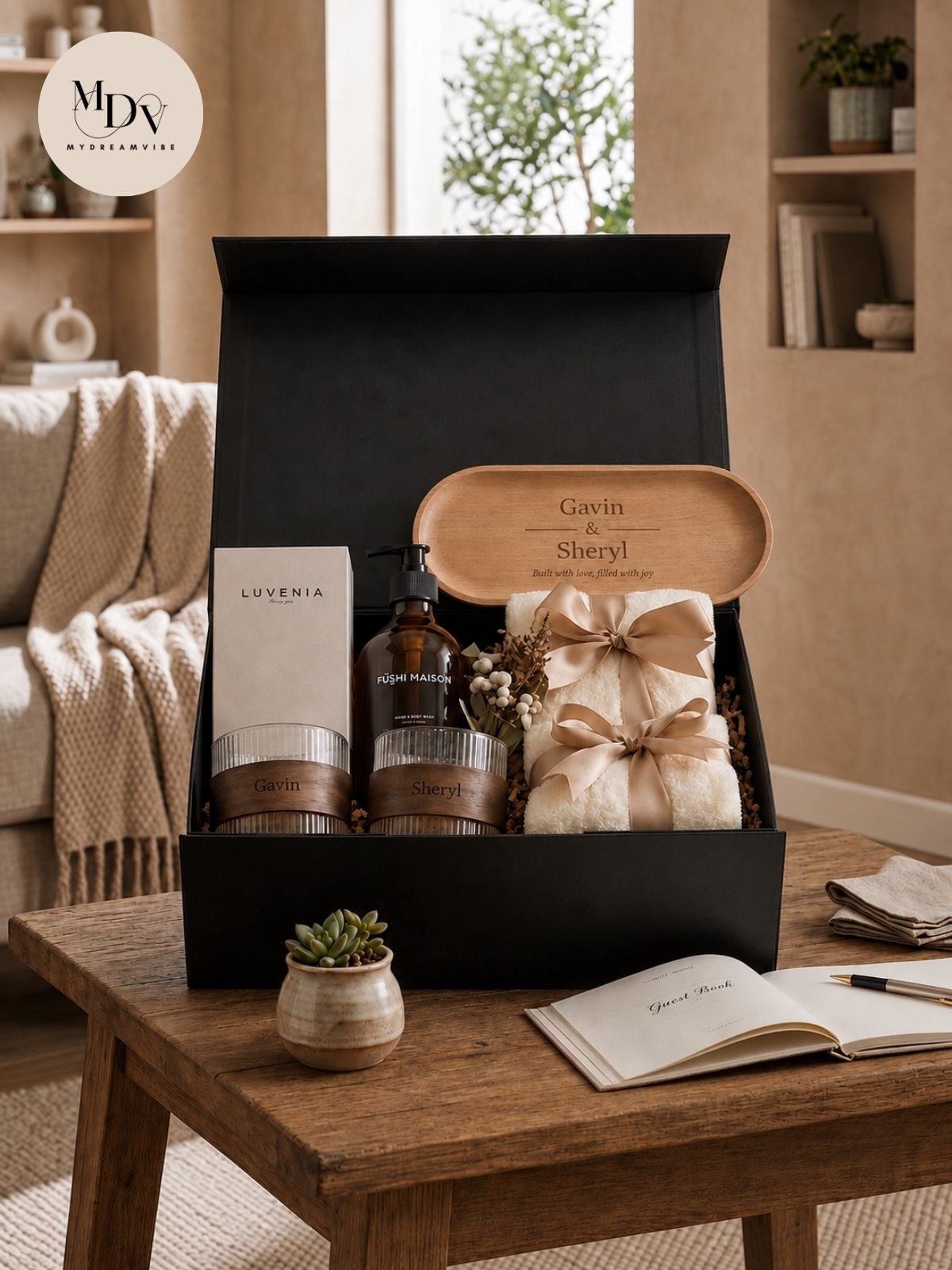 The Welcome Home Luxe Set – Personalised Housewarming Gift (FREE FIXED DATE DELIVERY)