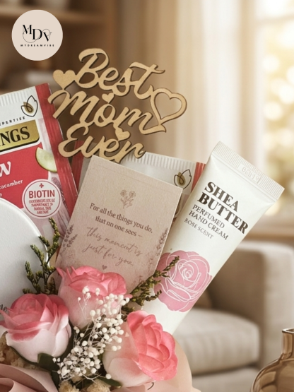 Mother's Day 2026 - Petite Self-Care Bloom Box with Personalized Engraved Mirror - PINK (FREE FIXED DATE DELIVERY)