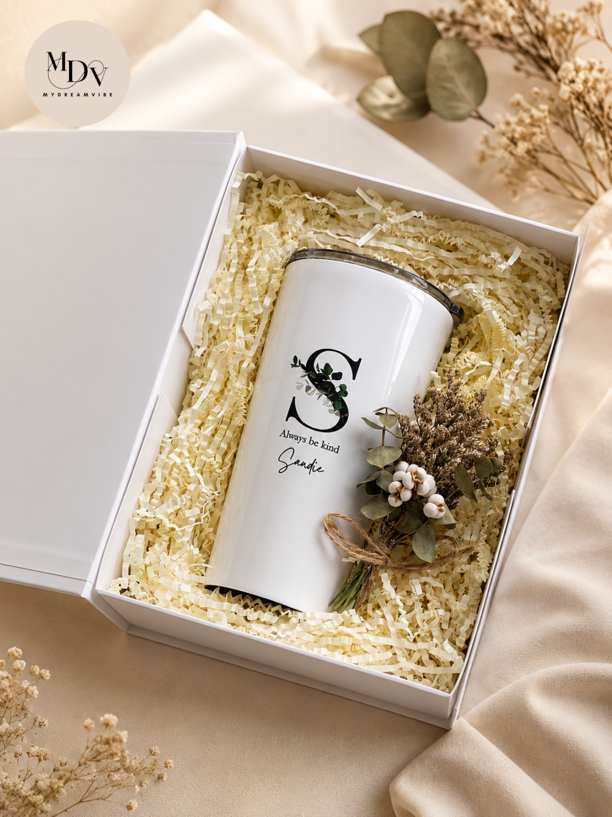Botanical Initial Coffee Tumbler | Printed