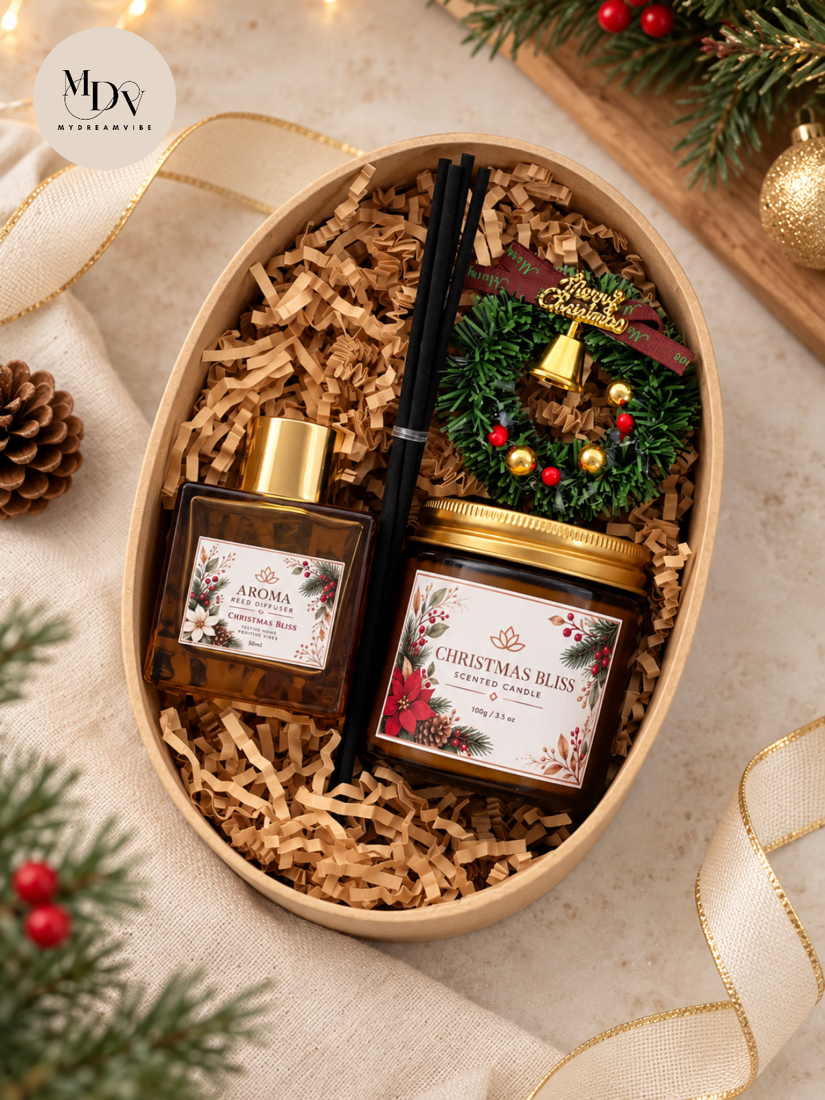 Christmas Bliss — Reed Diffuser & Candle Gift Set
