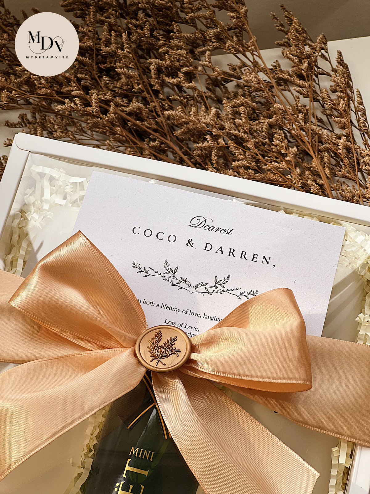 Couple Champagne Celebration Set - Printed Stemless Flutes