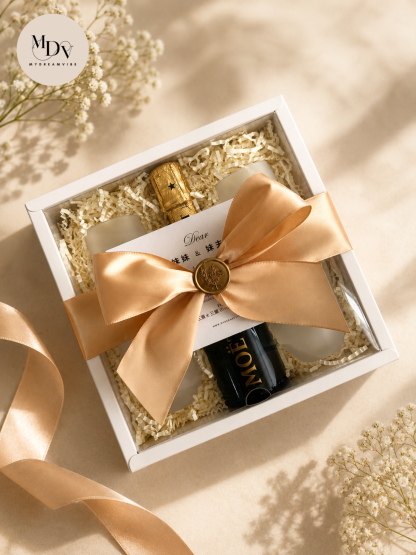 Couple Champagne Celebration Set — Printed Stemless Flutes