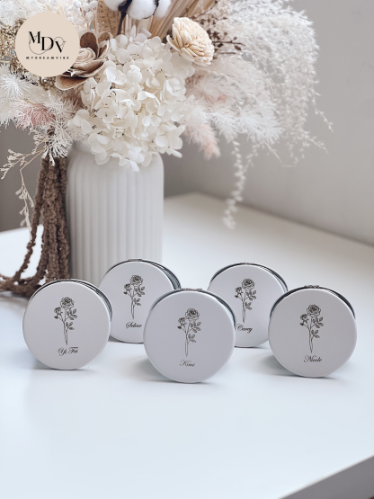 Everlasting Rose Reflection Gift Set - Engraved PU Leather Mirror