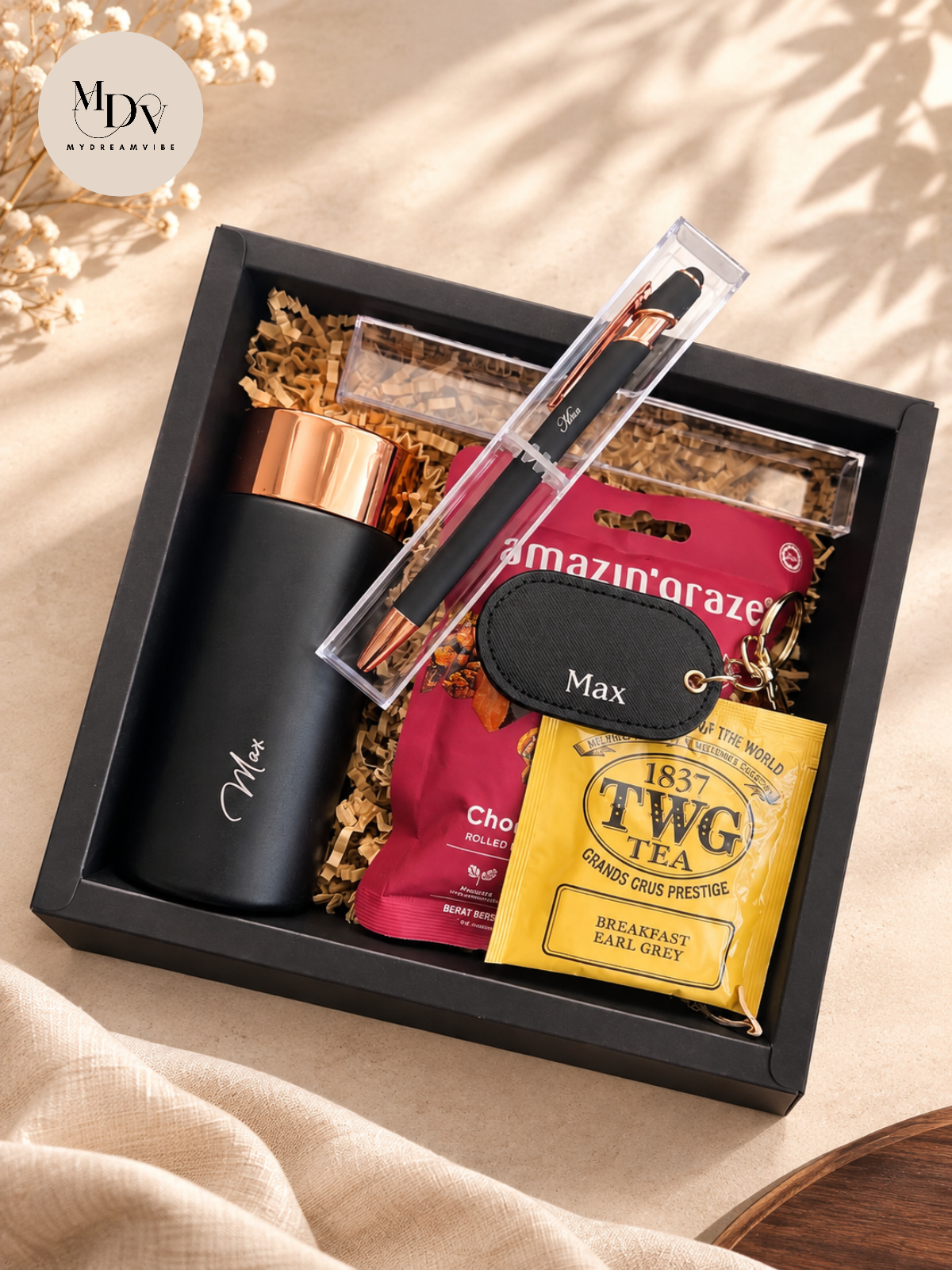 Everyday Luxe — Engraved Flask, Pen & Keychain Gift Set