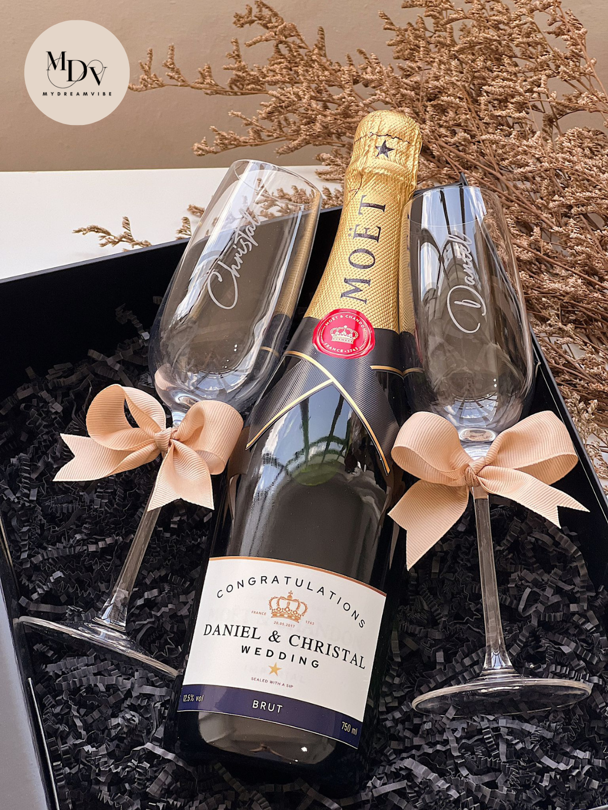Forever Yours - Personalised Moet and Engraved Champagne Gift Set