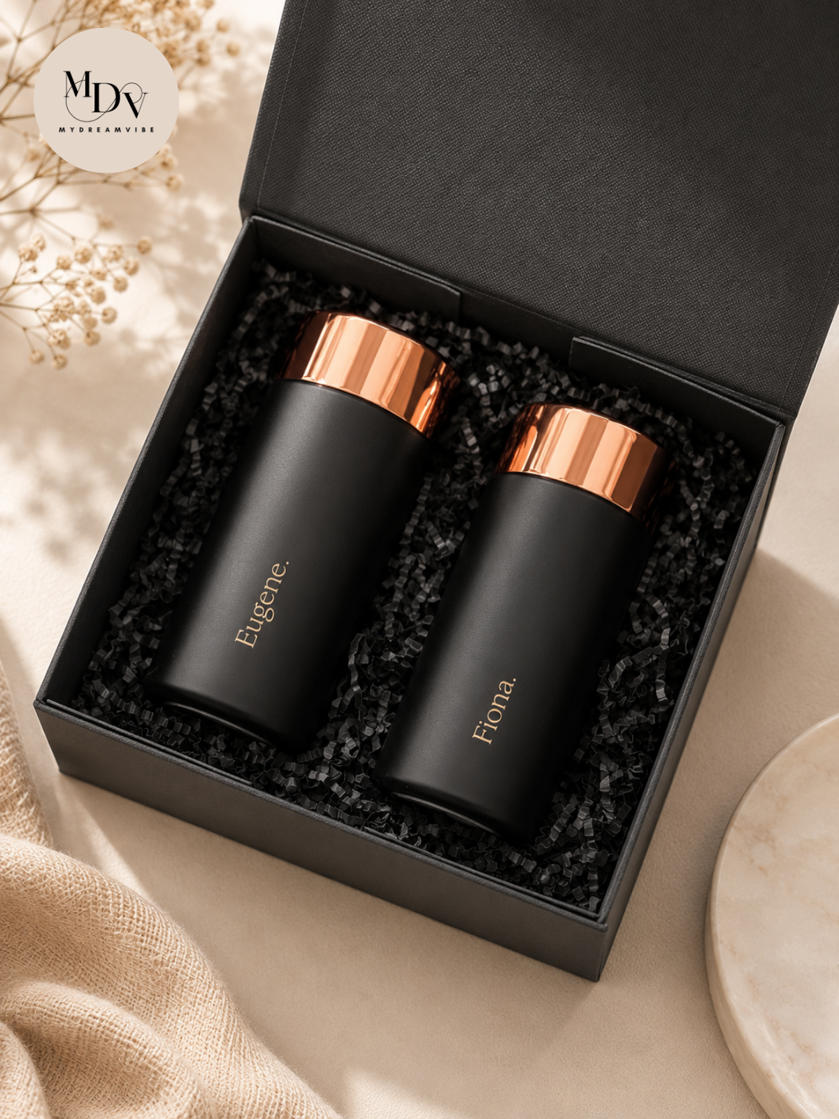 His & Hers Engraved Flask Set – Perfect Couple Gift