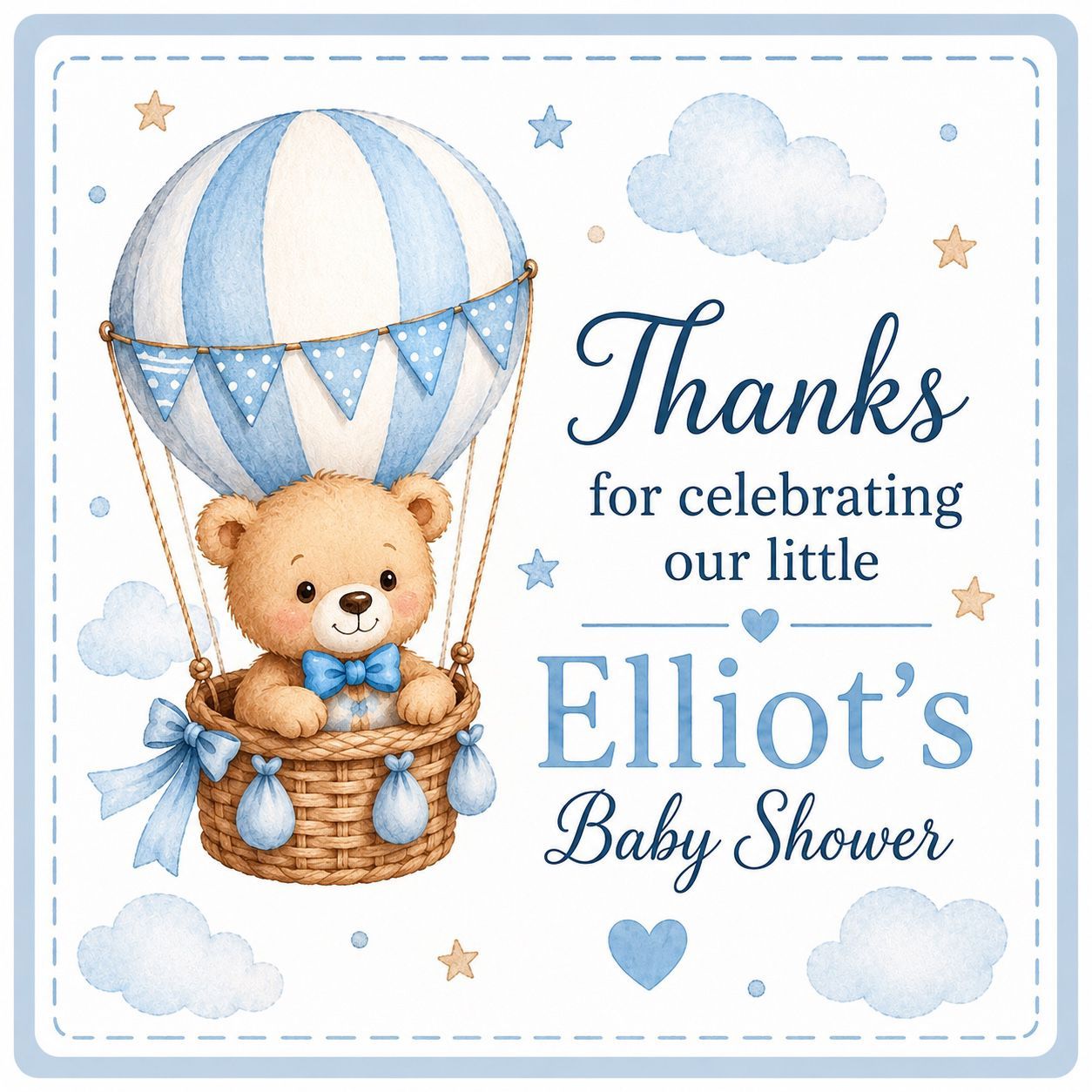 Personalised Honey Jar Baby Boy Shower Favours – Sweet Keepsake Gift (Min. 20 QTY) 