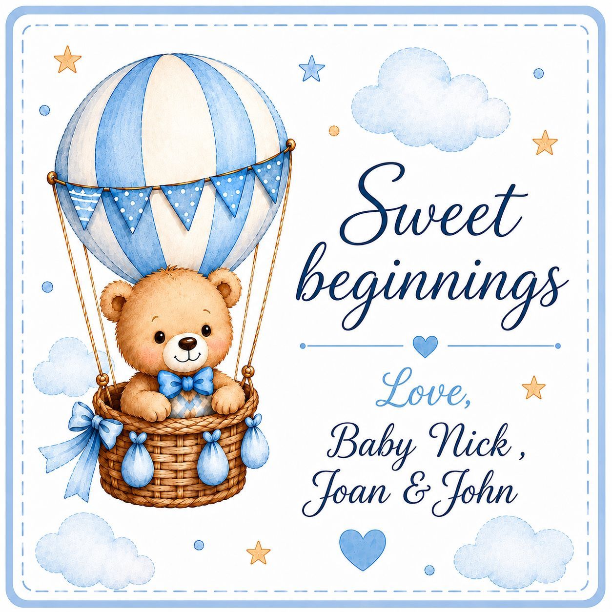 Personalised Honey Jar Baby Boy Shower Favours – Sweet Keepsake Gift (Min. 20 QTY) 