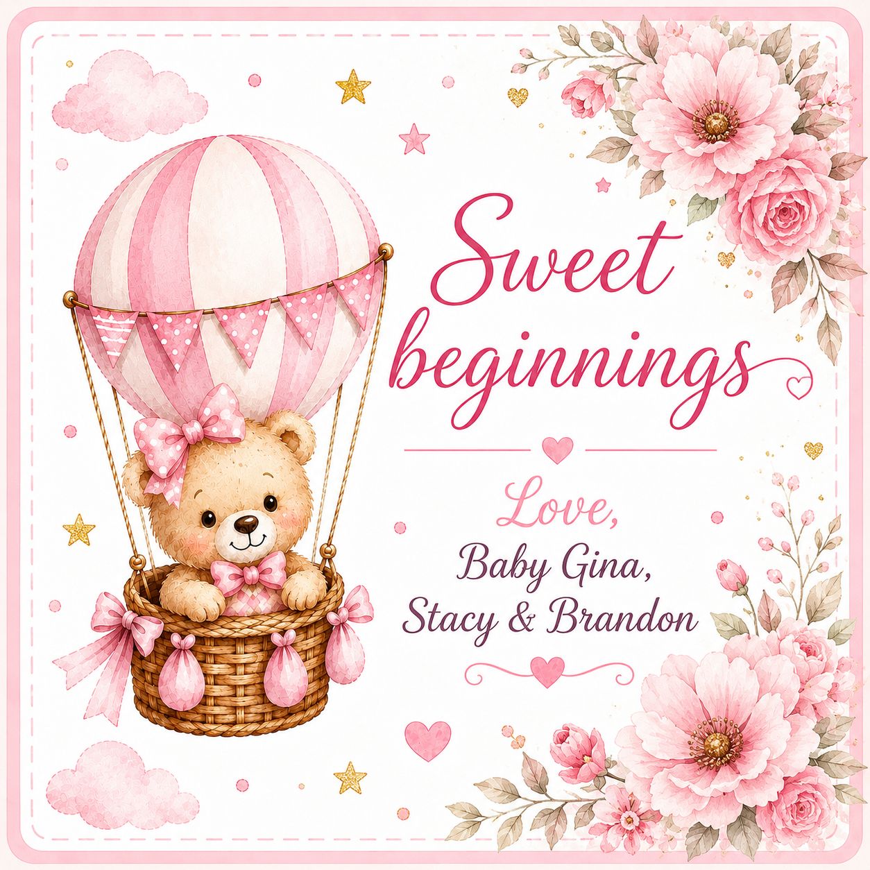Personalised Honey Jar Baby Girl Shower Favours – Sweet Keepsake Gift (Min. 20 QTY) 