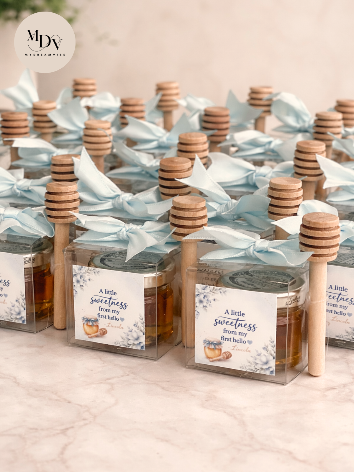 Personalised Honey Jar Baby Shower Favours – Sweet Keepsake Gift (Min. 20 QTY)