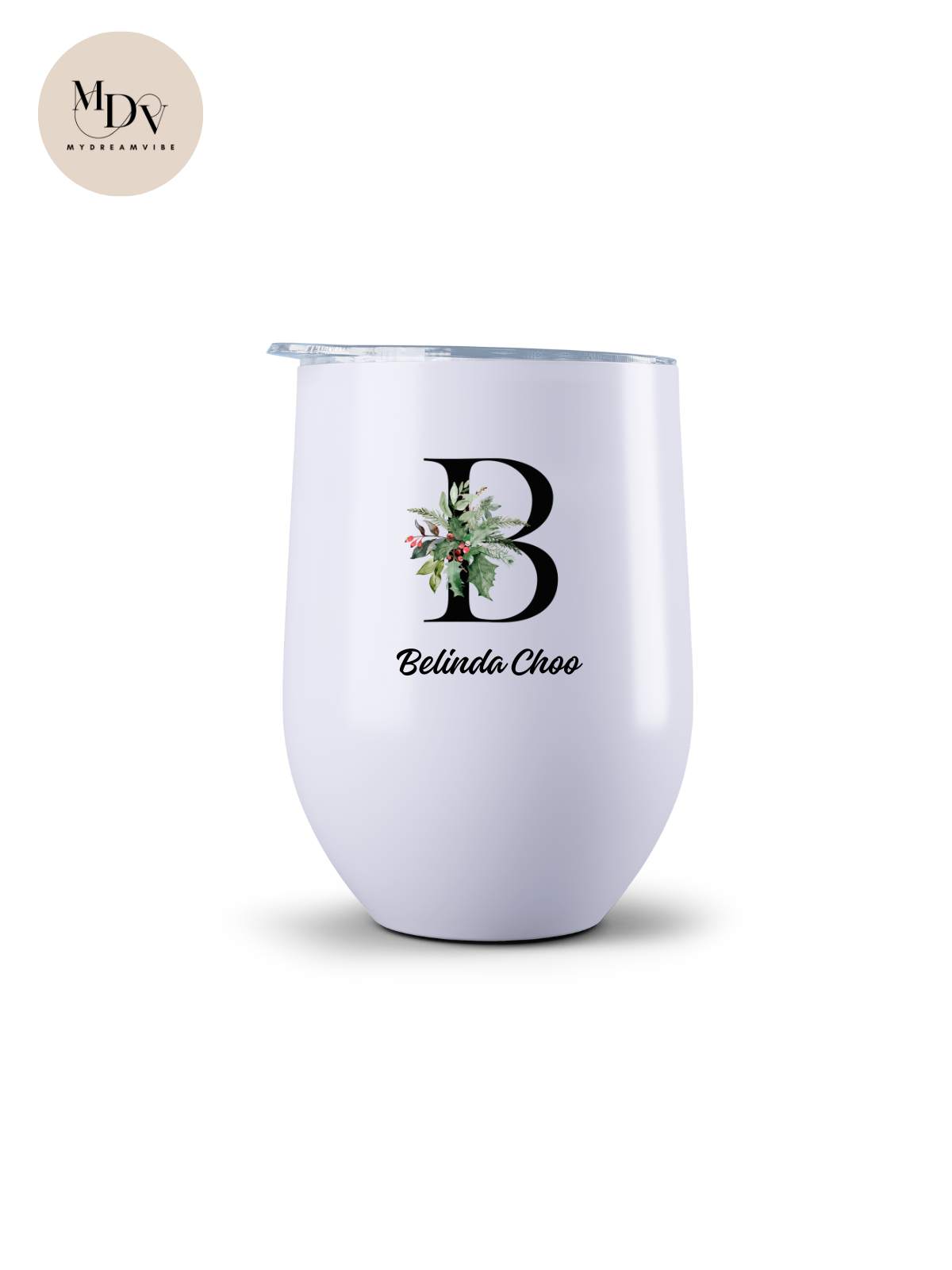 Printed 350ml Double Wall Stainless Steel Coffee Tumbler - Winter Greenary Design