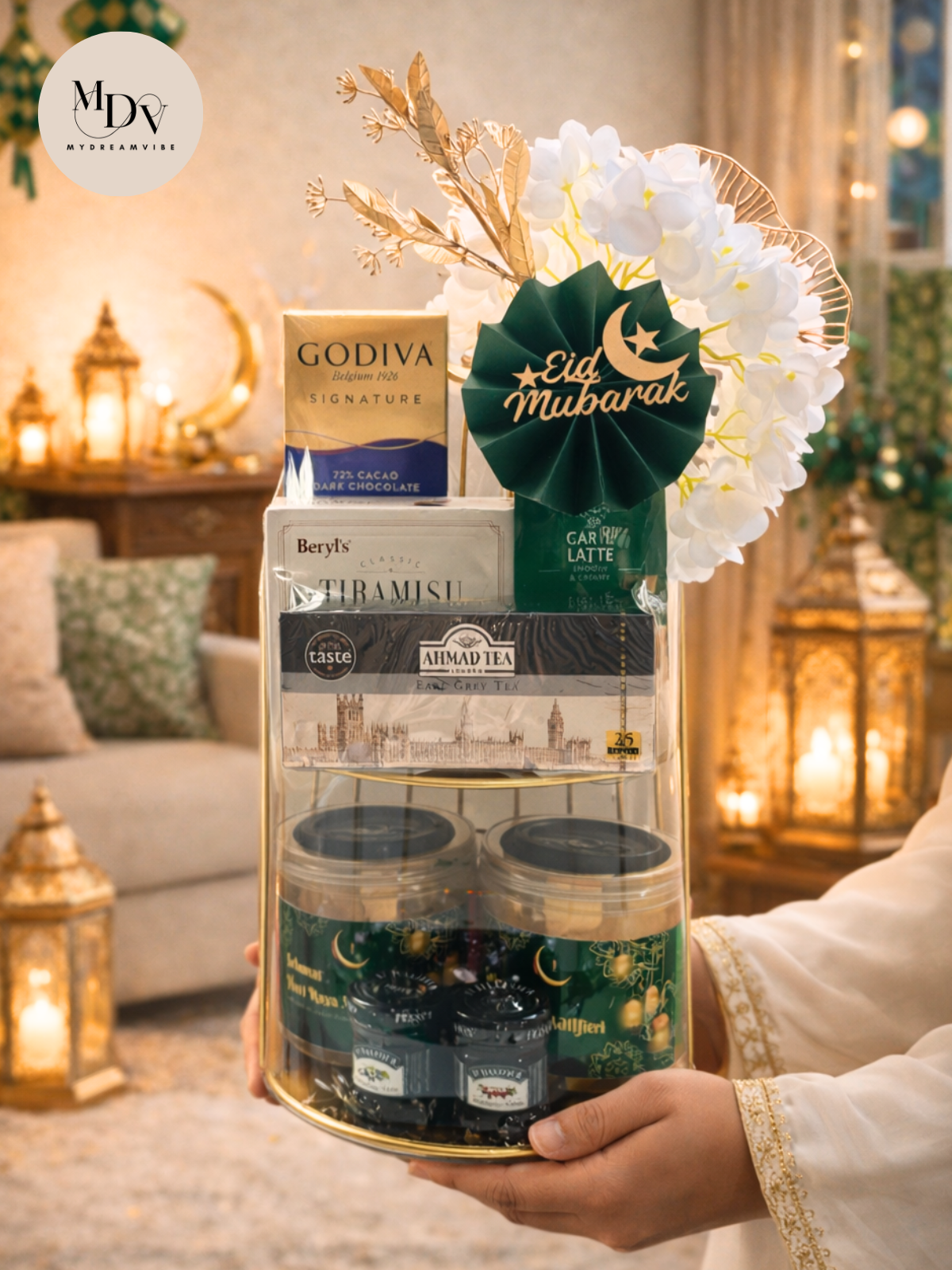 Raya Family Feast 2026: Double Gold Tray Stand | FREE Singapore Delivery