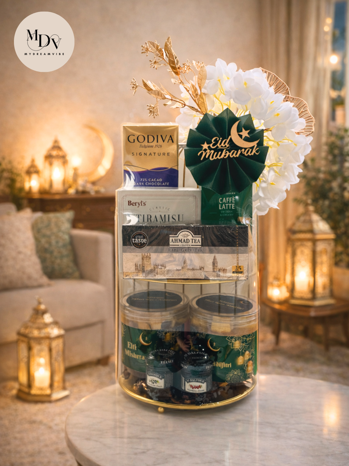 Raya Family Feast 2026: Double Gold Tray Stand | FREE Singapore Delivery