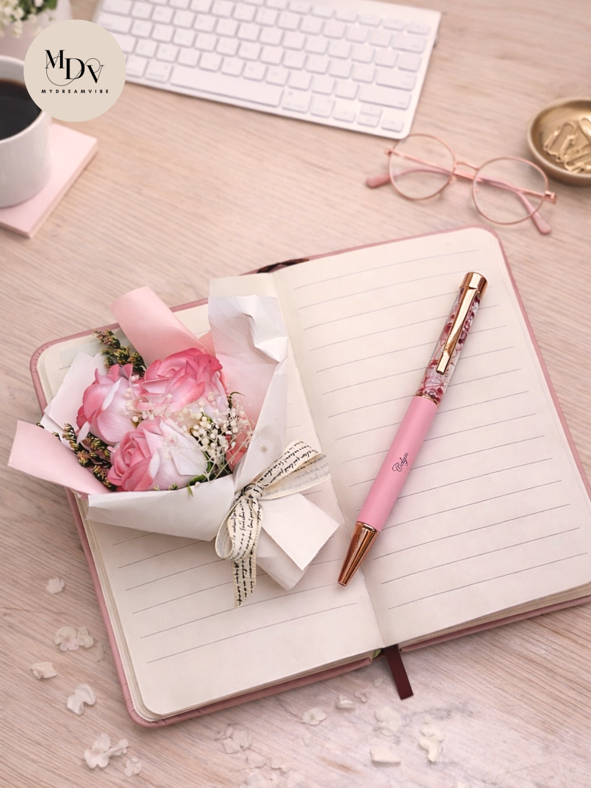 She Blooms – Personalised Floral Pen & Notebook Gift Set