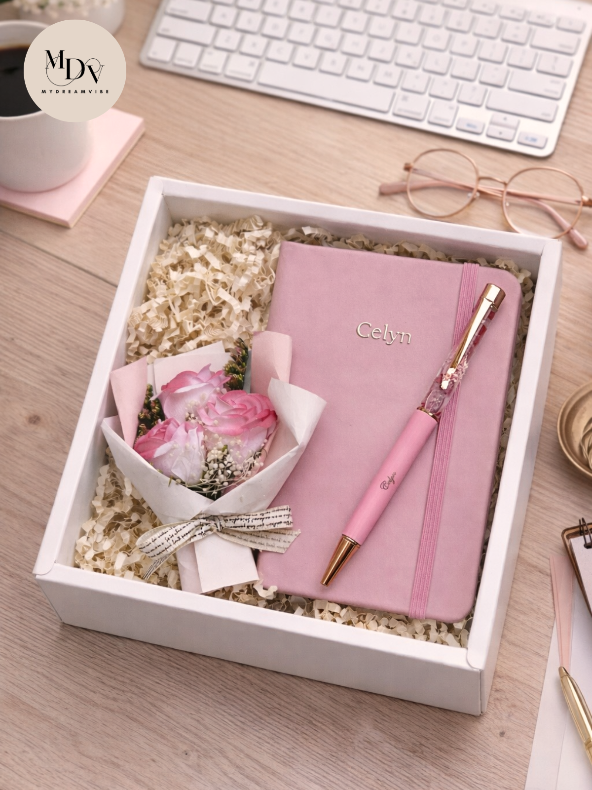She Blooms – Personalised Floral Pen & Notebook Gift Set