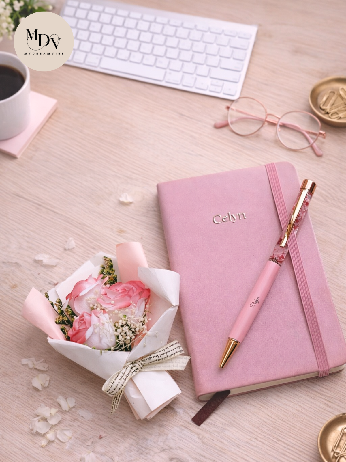 She Blooms – Personalised Floral Pen & Notebook Gift Set