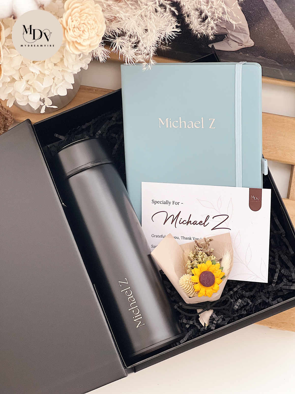 Success Starter - Engraved Flask with Notebook