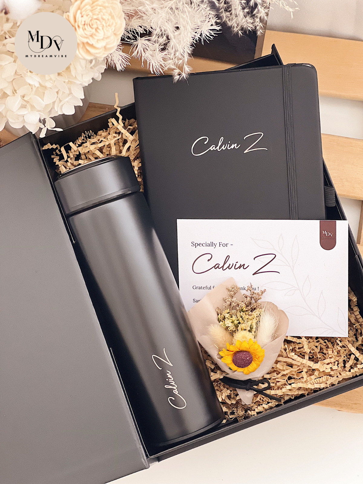 Success Starter - Engraved Flask with Notebook