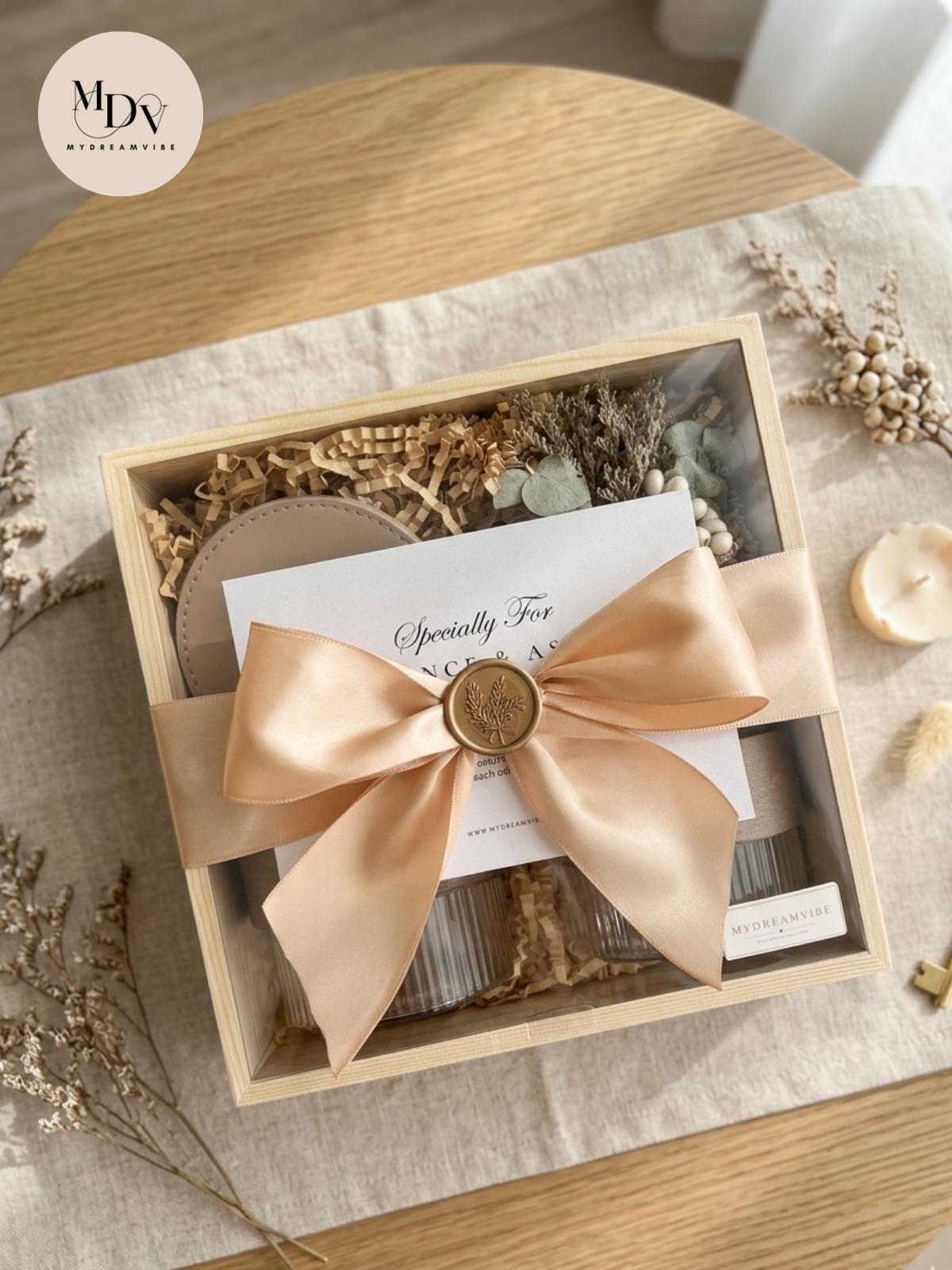 The Eternal Pair – Personalised Engraved Glass & Leather Coaster Gift Set