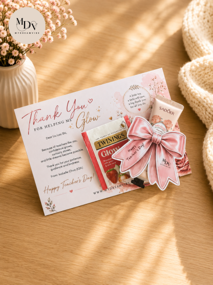 The Glow & Gratitude Card: Custom Teacher's Day Self-Care Gift Card Set