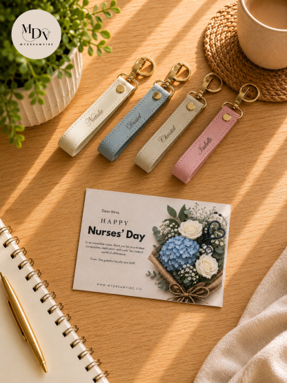 The Healing Touch: Personalized Nurse's Day Keychain & Card Gift Set