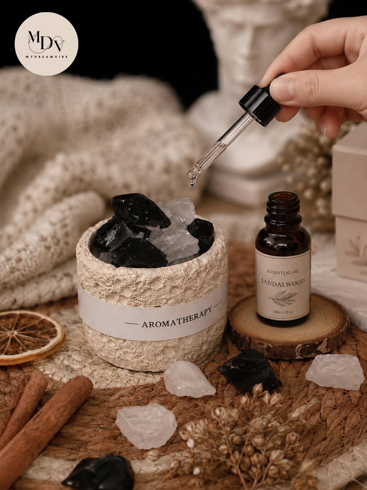 The Sanctuary Stone: Handcrafted Aromatherapy Stone Diffuser Gift Set